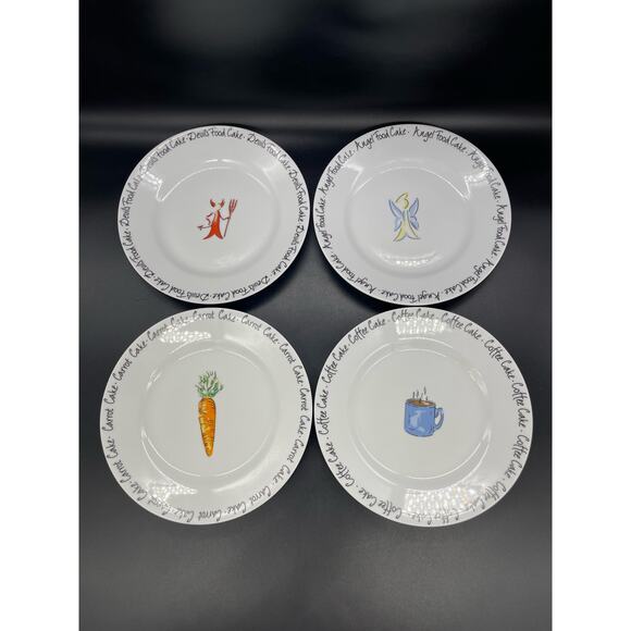 10 Strawberry Street Set of 4 Dessert Plates 8" Cake Plates Made in Sri Lanka - Picture 1 of 4